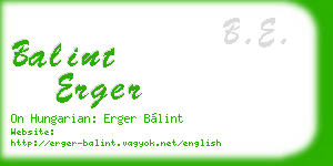balint erger business card