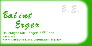 balint erger business card
